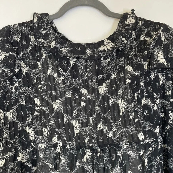 NEW Free People These Dreams Black Floral mini Long Sleeve Dress Size Small - Picture 6 of 16